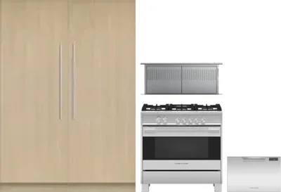 5 Piece Package Includes Refrigerator, Freezer, Range, Hood And Dishwasher